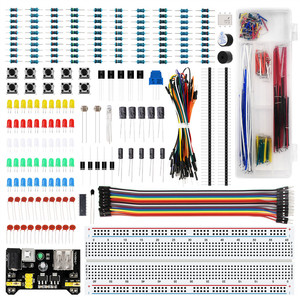 Componentes eletrônicos divertido Kit Módulo de Alimentação, Jumper, 830 Starter Kit Placa De Ensaio para Arduinos