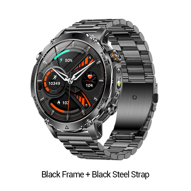 Cadre noir + bracelet en acier noir