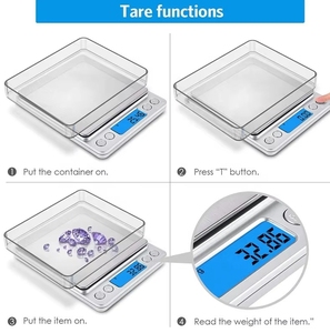 Hot Bán Thép Không Gỉ 500G/0.01G Kỹ Thuật Số LCD Nhà Bếp Quy Mô Hộ Gia Đình Thực Phẩm Có Trọng Lượng Quy Mô <span class=keywords><strong>0.1G</strong></span> Độ Chính Xác OEM Tùy Chỉnh - Product Image 3