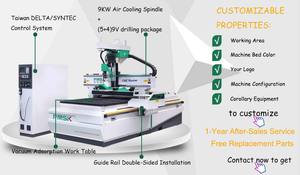 Linea di produzione macchina da taglio cnc per mobili in legno carico automatico scarico lavorazione del legno 1325 atc nesting cnc router machine