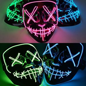 ハロウィーンLEDコールドライト小道具スクリプト狼男キルパーティージャンプタイドプレイVフェイス新しいダブルカラーライトマスク