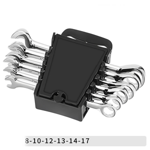 6/8/10/12pcs/set两用开口钢扳手套装双头镀铬表面OEM可定制公制塑料夹汽车 - Product Image 1