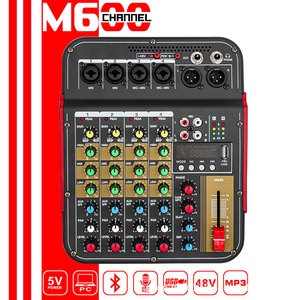 Mini mezclador digital analógico profesional M600, 4 vías, reverberación, ordenador portátil para el hogar, sistema DSP para DJ
