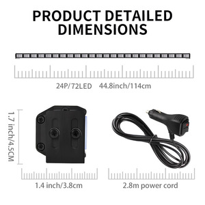 LED kırmızı mavi renk değiştirme Bar ışığı çok fonksiyonlu uyarı kamyon yanıp sönen kubbe araba evrensel çakarlı lamba - Product Image 3