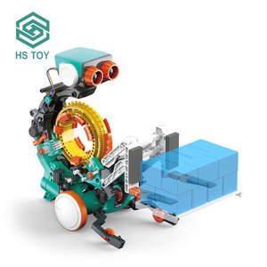 HS 5 en 1 bloques de construcción de juguete electrónico de plástico de dibujos animados con modelo de Robot programación mecánica Emo China para niños