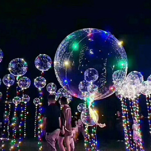 บอลลูนใสใสเรืองแสงในโลกมืดกระพริบแสงสว่างขึ้นบอลลูน LED Bobo พร้อมสตริงแท่ง - Product Image 6