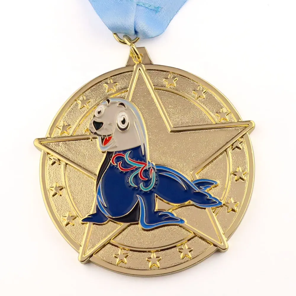 bicycle art kids football easter cyclothon animal medals with ribbon