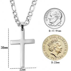 Oumi Tùy Chỉnh 316L Thép Không Gỉ 18K Vàng Đen Bạc Mạ Christian Chain Chữ Thập Dây Chuyền Mặt Dây Chuyền Cho Nam Giới - Product Image 3