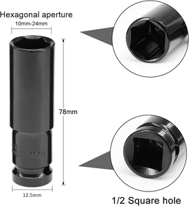 Auto Repair <strong>Tools</strong> Deep Drive Lmpact Electric Wrench Socket Adapter Manual Hexagonal Socket <strong>Kit</strong> - Product Image 4