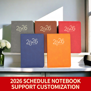 Cuaderno diario de cuero 2026 A5 con plan de horario y agenda de calendario diario impreso para regalo de negocios con cubierta de papel - Product Image 3