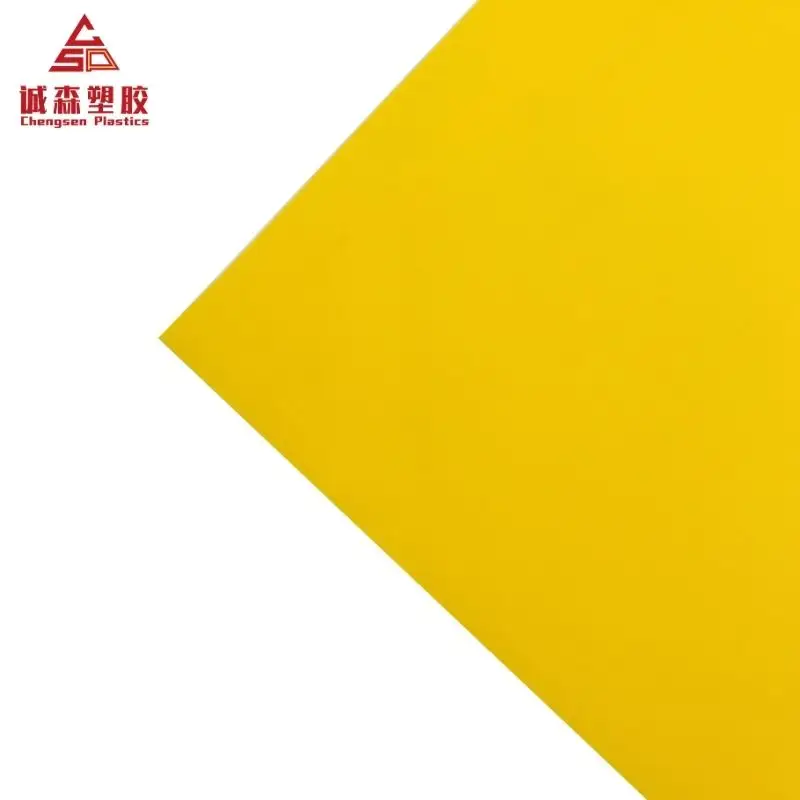 Precio de fábrica Grabado láser ignífugo 0,5mm 1mm 1,5mm Hoja de plástico ABS amarillo para publicidad