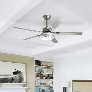 Stainless Steel Wind Powered Ceiling Fan with <strong>Variable</strong> Frequency Sound for Living Room and Household Smart Fan Ceiling Light