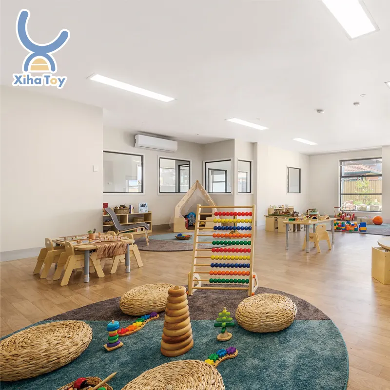 Estilo australiano Montessori, guardería para niños pequeños, juego de muebles para el cuidado de niños, solución de configuración de Aula para guardería, preescolar