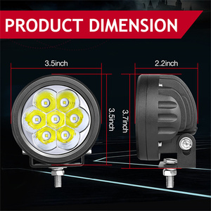 2 paket Amber beyaz veya sarı açık renk 42 watt 3.5 inç yuvarlak sürüş Led ışık Pod tampon işık - Product Image 5