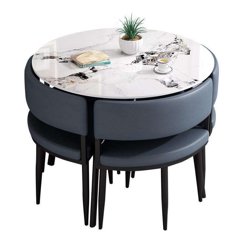 Bright rock plate-blue leather