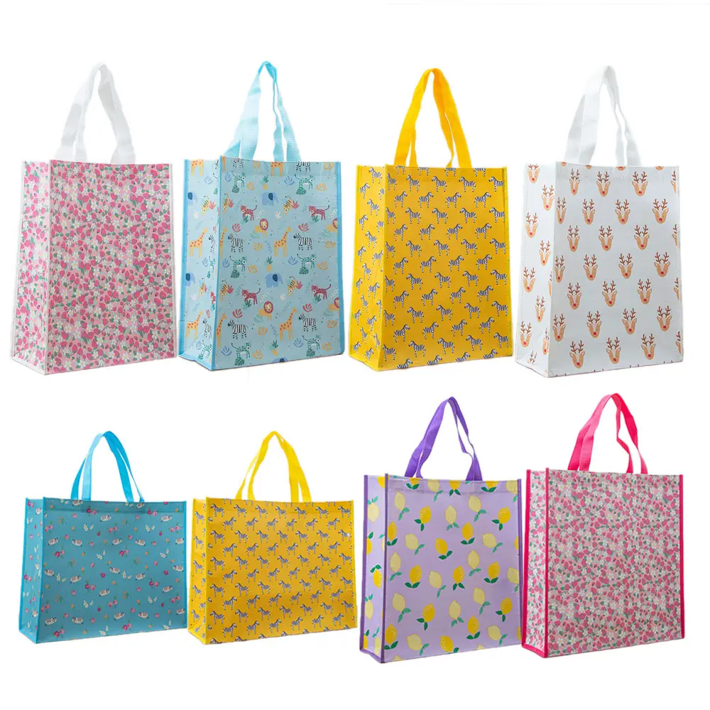 Heat Sealed Customised Printed Tnt Rpet Non Woven Fabric Cloth Multi Color Carry Ultrasonic Shopping Non-woven Bags
