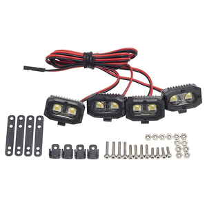 <span class=keywords><strong>RC</strong></span> פגוש אור 4 LED הכפול אור כיכר זרקור עבור 1/10 <span class=keywords><strong>RC</strong></span> Crawler הצירי SCX10 90046 TRX4 Wraith RR10 MST redcat - Product Image 1