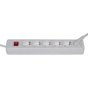 Tisch buchse, 6-fach, H05 VV-F 3G x 1,5 ², weiß, mit Schalter (9019431021) - Product Image 1