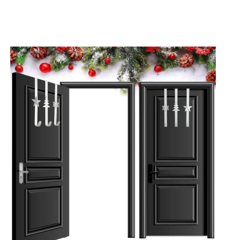 O gancho Perfuração-livre do Natal do metal é uma variedade de ganchos para pendurar acessórios home atrás da porta