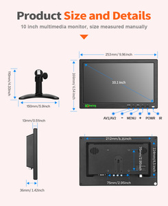 Pantalla de Monitor de Uso Múltiple IPS CCTV, Pantalla Pequeña de 8 a 10 Pulgadas, Entrada VGA/AV/BNC para Instrumento de CCTV, Venta Al por Mayor - Product Image 4