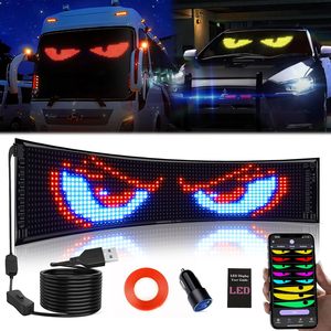 2 adet dinamik şeytan gözler LED Panel ekran 59.5*12 akıllı kaydırma mesaj yumuşak LED animasyon yeni esnek araç ön camı ışık - Product Image 2