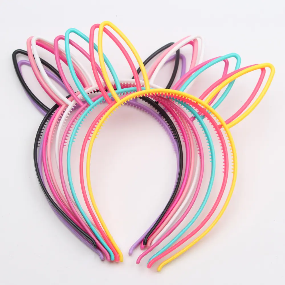 Wholesale cheap plastic girls bunny ear spa face washing headband accessory