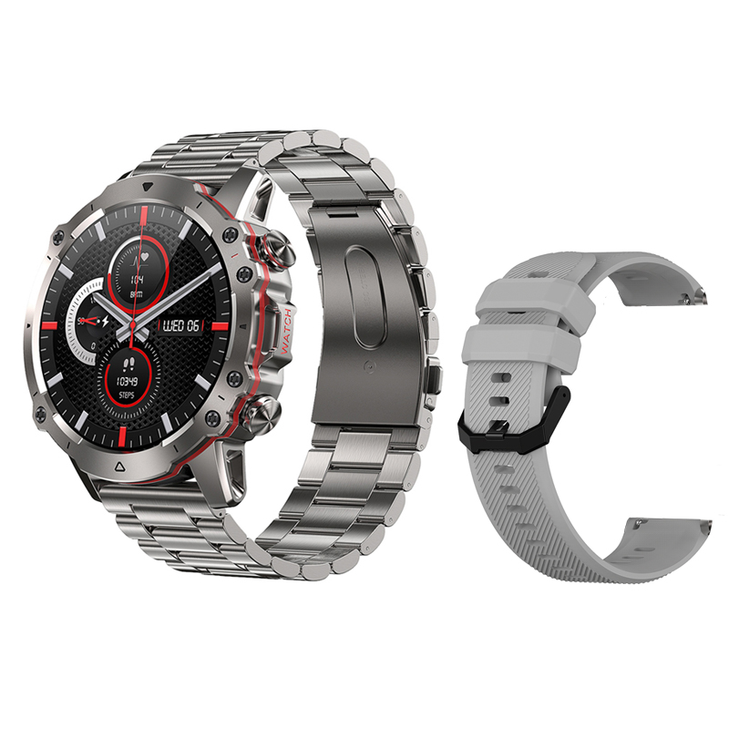 Argent inoxydable + silicone gris