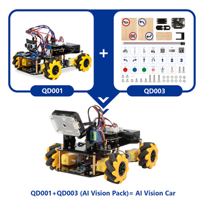 4WD ESP32 akıllı Robot araç kiti AI görüş çip (K210) engel kaçınma takip kök programlama eğitim Arduino için