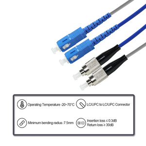 ST〜SCデュプレックスマルチモードファイバパッチケーブル-OM3 50/125μm LAN用ジャンパーコード、データセンター、光通信 - Product Image 3