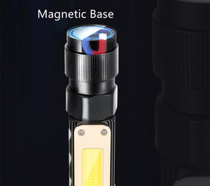 Fabrika tedarikçisi USB şarj edilebilir 360 derece döndür oto tamir XPE + COB çift LED çalışma ışığı el spot el feneri far - Product Image 6