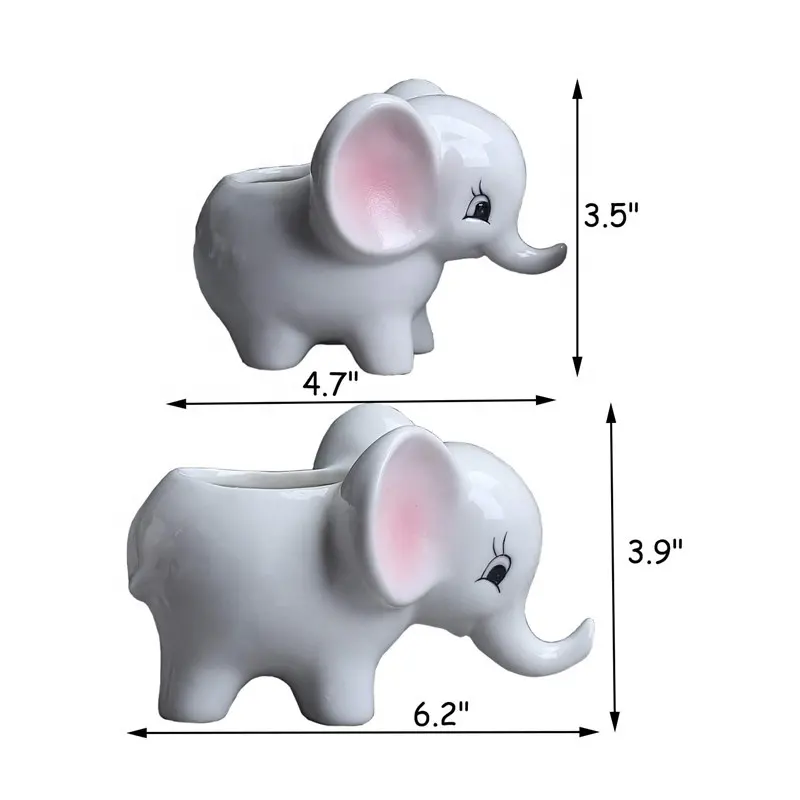 Dekorative Tabelle Cute Elephant Sukkulente Pflanz gefäße 2er-Set Cute Elephant Flower Pot