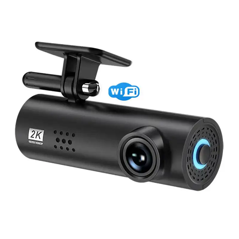 مسجل كاميرا سيارة بزاوية واسعة 2K DVR مدمج للتحكم في تطبيق تسجيل الطوارئ واي فاي لوحة تحكم صوتي للسيارة