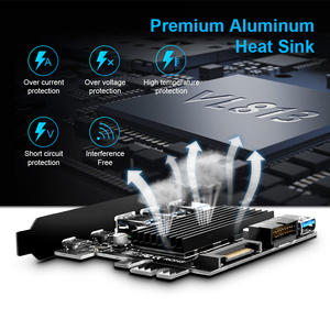 מהירות גבוהה 5gbps 3 usb a ו 2 usb c usb 3.0 pcie-e עם כבל sata