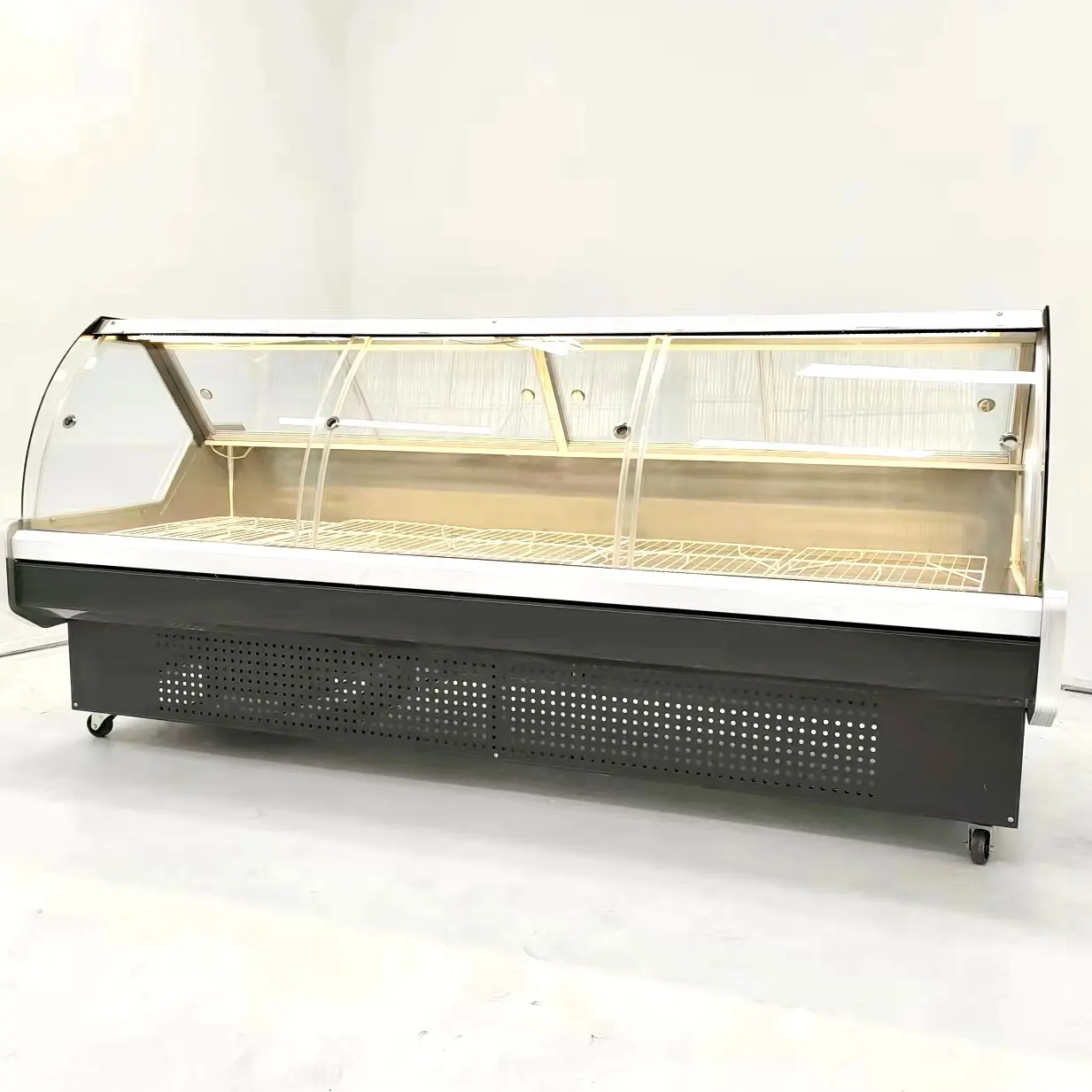 Fleischglas-Display kühler Gewerblicher Kühlschrank Kühl vitrine. Gefrier schrank von gekochtem Essen