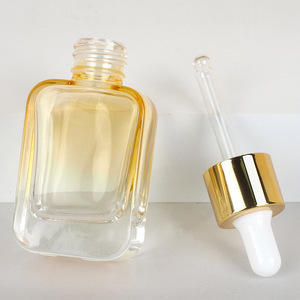 Stock Wholesale <strong>30m</strong> Rounded Flat Square Essential Oil Bottle Rose Gold Essence <strong>Perfume</strong> Clear Empty Bottle Dropper - Product Image 4