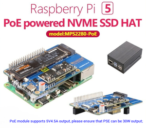 MPS2280-POE Raspberry Pi 5 выделенный PoE Ethernet блок питания расширение PCIE развивающая плата для NVME SSD шляпа - Product Image 5
