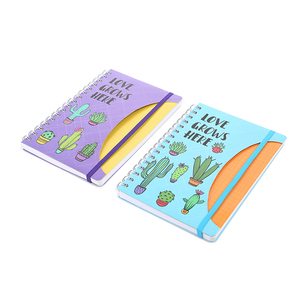 Cactus fantasia Design stampa punteggiata A5 taccuino Logo personalizzato PP PVC diario rilegato a spirale per studenti e Business fascia elastica - Product Image 3
