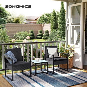 SONGMICS Outdoor 3-Piece PE Rattan <strong>Patio</strong> Set Outdoor <strong>Patio</strong> Furniture Sets - Product Image 2