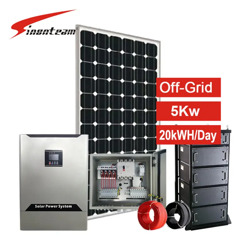 Goedkope Prijs 5000 Watt Solar Off Grid Systeem 5kw Off Grid Zonne-energie Systeem 3kw 5000 W Zonnepaneel Kits