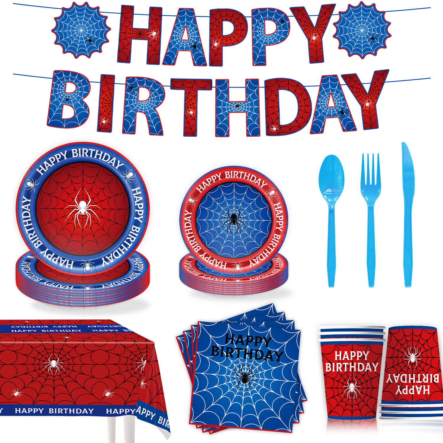 set blu rosso da 9 pezzi