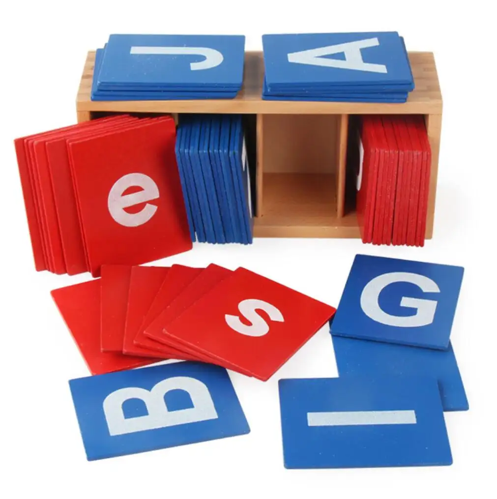 Montessori Leermiddelen Zintuiglijke Alfabet Board Alfabet Letter Speelgoed Schuurpapier Brief Board