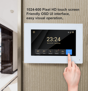 Alta calidad de lujo hogar multi habitación multifunción 4 con cable inter teléfono sistema de intercomunicación de seguridad dos monitores videoportero - Product Image 4