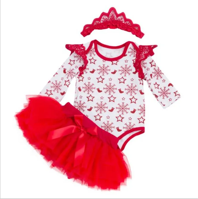 Boutique 3 pezzi set Di Natale Insiemi Dei Vestiti del bambino 0-24 mesi bello appena nato del bambino vestiti della ragazza