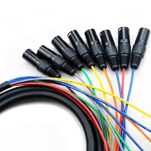 Cable de audio de PVC 4K de 8 vías, conector XLR macho hembra de 3 pines, micrófono multicanal, luz de escenario, línea de señal de sonido para uso en escenario