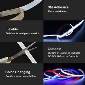 Wifi-Steuerung Smart Tira Luces LED 12V 24V COB Pixel Digital adressierbar RGB Traum farbe COB LED-Licht leiste - Product Image 4