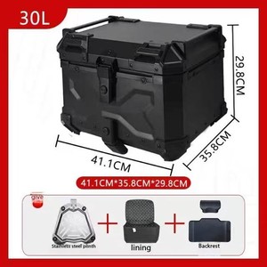 30L <strong>Trunk</strong> in All-black Embossed Design, Made of Aluminum Alloy, Suitable for Motorcycles and Electric Vehicles - Product Image 6