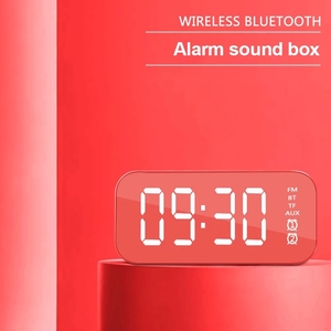 Popular altavoz inalámbrico Bluetooth multifunción reloj de alarma reproductor de música de Radio FM TF tarjeta Bass altavoz sistema de Audio - Product Image 5