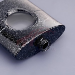 30ml 50ml 80mlブラックグリッターデザイン正方形スプレーガラス香水瓶円形観察窓付き - Product Image 3