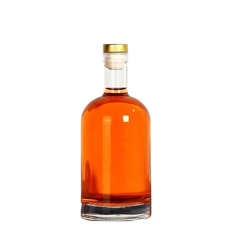 Schwere Luxus glasflasche 750ml Weinflasche klar für Rum Gin Brandy Vodka Whisky mit Kork