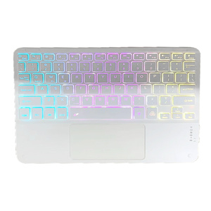 Mini teclado inalámbrico con panel táctil de 2,4 Ghz, teclado Multimedia ergonómico, teclado RGB portátil retroiluminado - Product Image 4